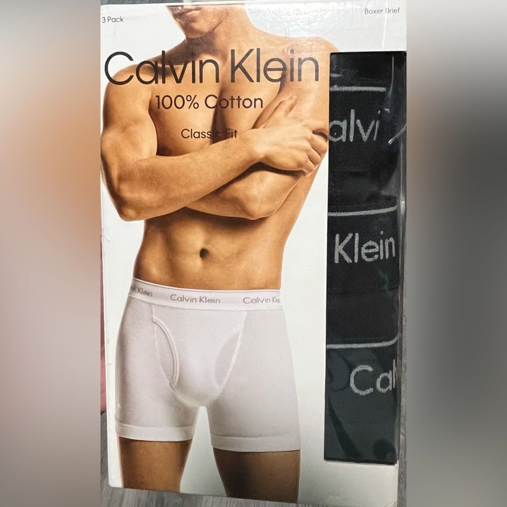 Calvin Klein Men's Cotton Classics 3-Pack Boxer Brief X-Large 3 Black